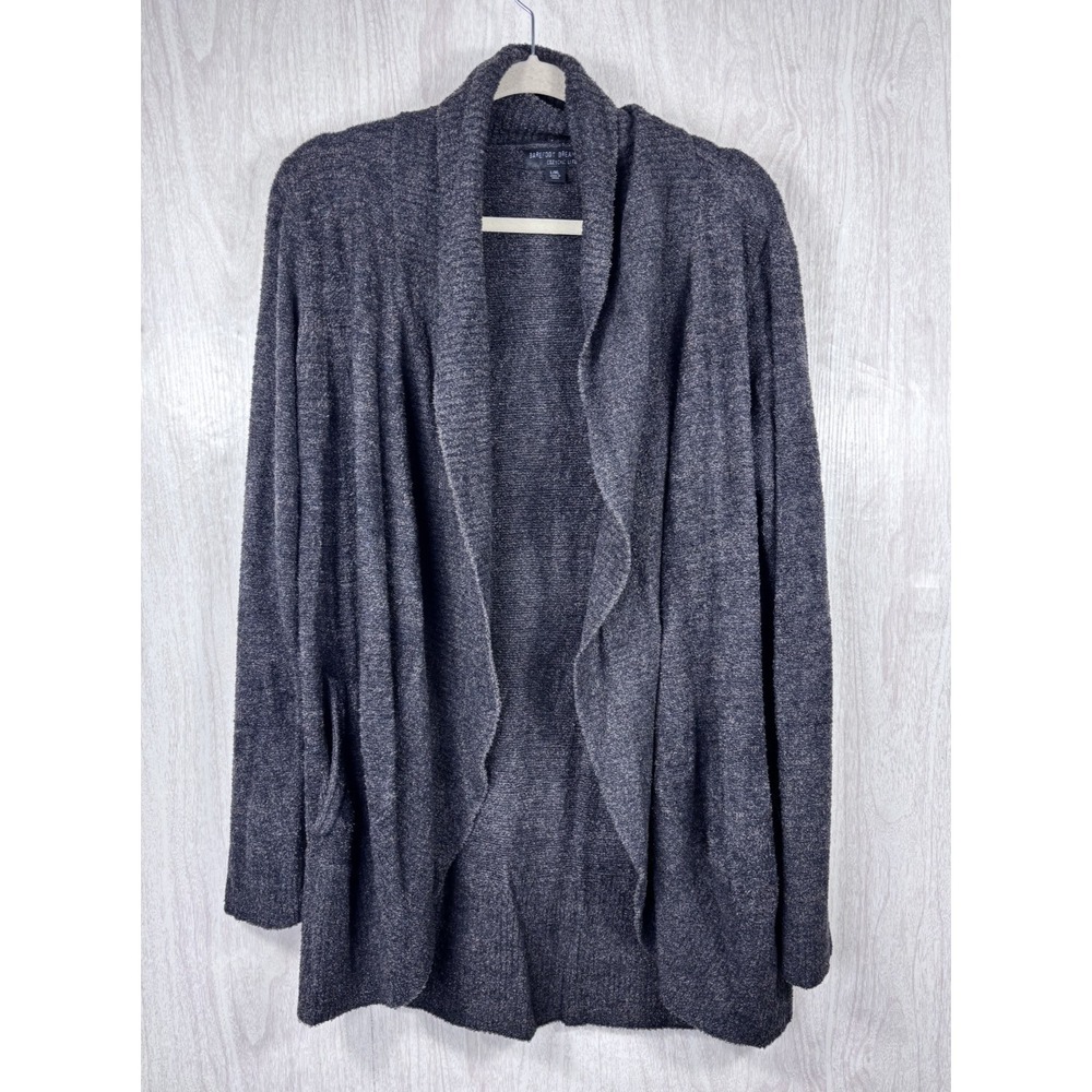 Barefoot Dreams CozyChic Lite Cardigan Women's XL Gray Drape Minimalist Luxe